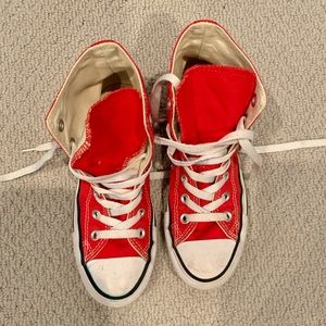 Women’s/Girl’s RED Converse High Tops Sz 5.5